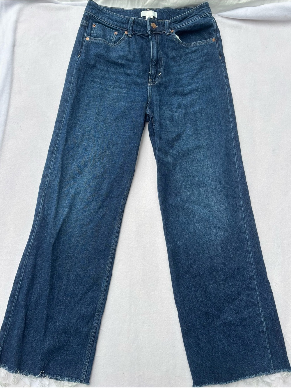 H&M Medium Blue High-Rise Wide Leg Jeans